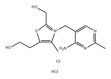 Thiazolium, 3-[(4-amino-2-methyl-5-pyrimidinyl)methyl]-5-(2-hydroxyethyl)-2-(hydroxymethyl)-4-methyl-, chloride, hydrochloride (1:1:1)