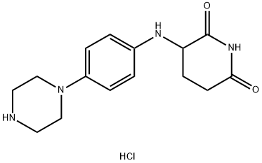 2,6-Piperidinedione, 3-[[4-(1-piperazinyl)phenyl]amino]-, hydrochloride (1:1) Structure