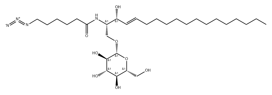 Hexanamide, 6-azido-N-[(1S,2R,3E)-1-[(β-D-glucopyranosyloxy)methyl]-2-hydroxy-3-heptadecen-1-yl]- Structure