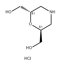 2,6-Morpholinedimethanol, hydrochloride (1:1), (2S,6S)- 化学構造式