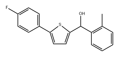 2-Thiophenemethanol, 5-(4-fluorophenyl)-α-(2-methylphenyl)- Struktur