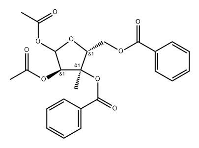 1,2-Di-O-acetyl-3,5-di-O-benzoyl-3-beta-C-methyl-D-ribofuranose Struktur