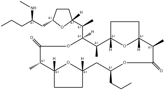 デ-N-メチルパママイシン593A 化学構造式