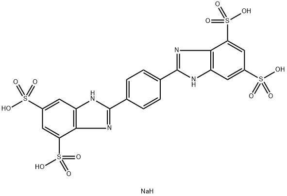 1H-Benzimidazole-5,7-disulfonic acid, 2,2'-(1,4-phenylene)bis-, sodium salt (1:) Struktur
