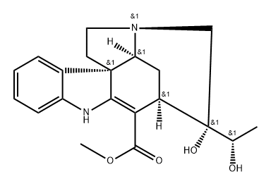 (19S)-2,16-ジデヒドロ-19,20-ジヒドロキシクラン-17-酸メチル 化学構造式
