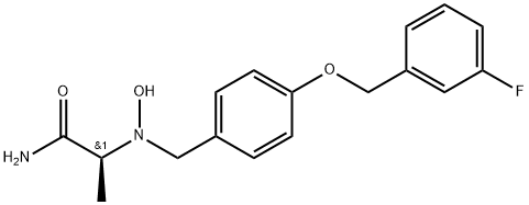 Propanamide, 2-[[[4-[(3-fluorophenyl)methoxy]phenyl]methyl]hydroxyamino]-, (2S)- Structure