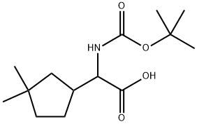 2-((tert-Butoxycarbonyl)amino)-2-(3,3-dimethylcyclopentyl)acetic acid Struktur