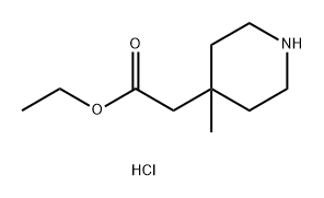 4-Piperidineacetic acid, 4-methyl-, ethyl ester, hydrochloride (1:1) Structure