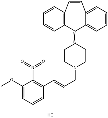 Piperidine, 4-(5H-dibenzo[a,d]cyclohepten-5-ylidene)-1-[(2E)-3-(3-methoxy-2-nitrophenyl)-2-propen-1-yl]-, hydrochloride (1:1) Structure