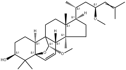 19-Norlanosta-6,24-diene-9-carboxaldehyde, 3,5-dihydroxy-23-methoxy-, cyclic 9,5-(methyl acetal), [C(R),3β,5β,9β,10α,23S]- 结构式