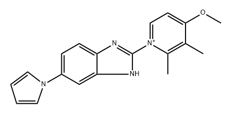 Pyridinium, 4-methoxy-2,3-dimethyl-1-[6-(1H-pyrrol-1-yl)-1H-benzimidazol-2-yl]- Struktur