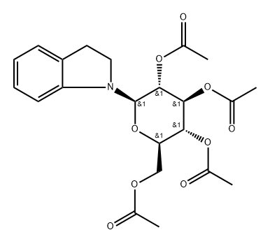 2,3-Dihydro-1-(2-O,3-O,4-O,6-O-tetraacetyl-β-D-glucopyranosyl)-1H-indole Structure