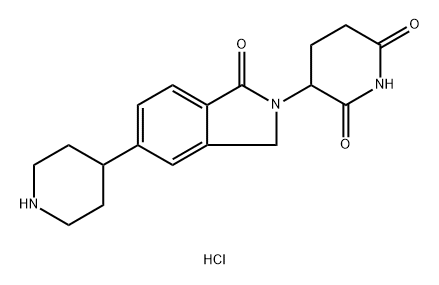 2,6-Piperidinedione, 3-[1,3-dihydro-1-oxo-5-(4-piperidinyl)-2H-isoindol-2-yl]-, hydrochloride (1:1) Struktur