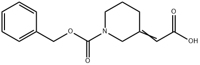 (E)-2-(1-((benzyloxy)carbonyl)piperidin-3-ylidene)acetic acid Structure