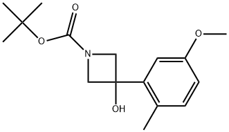 1,1-Dimethylethyl 3-hydroxy-3-(5-methoxy-2-methylphenyl)-1-azetidinecarboxylate 结构式