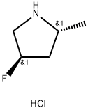 Pyrrolidine, 4-fluoro-2-methyl-, hydrochloride (1:1), (2R,4R)- 化学構造式