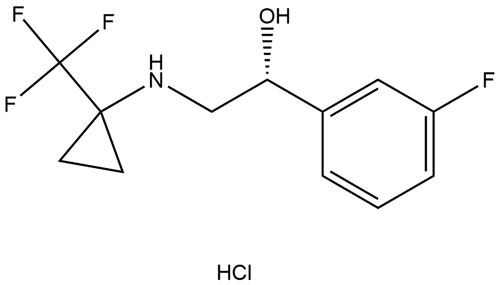 (R)-1-(3-fluorophenyl)-2-((1-(trifluoromethyl)cyclopropyl)amino)ethan-1-ol hydrochloride 结构式