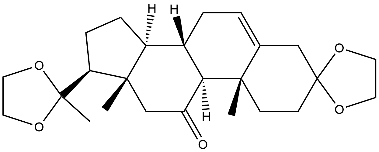 3,3:20,20-ビス(エチレンジオキシ)プレグナ-5-エン-11-オン 化学構造式