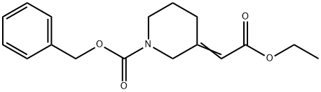 benzyl (E)-3-(2-ethoxy-2-oxoethylidene)piperidine-1-carboxylate Struktur