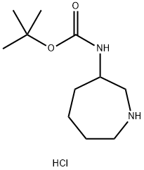 氮杂环庚烷-3-基氨基甲酸叔丁酯盐酸盐,2304584-18-5,结构式