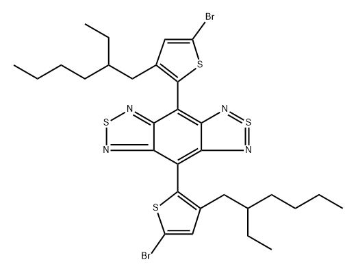 4,8-双(5-溴-3-(2-乙基己基)-2-噻吩基)-2λ4δ2-苯并[1,2-c:4,5-c']双[1,2,5]噻唑 结构式