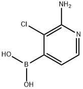 (2-氨基-3-氯吡啶-4-基)硼酸 结构式