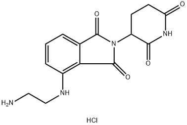 1H-Isoindole-1,3(2H)-dione, 4-[(2-aminoethyl)amino]-2-(2,6-dioxo-3-piperidinyl)-, hydrochloride (1:1) Structure