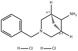 3-Azabicyclo[3.1.1]heptan-6-amine, 3-(phenylmethyl)-, hydrochloride (1:2), (1R,5S)-rel- Structure