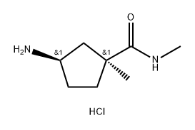 (1S,3R)-3-amino-N,1-dimethyl-cyclopentanecarboxamide hydrochloride Structure
