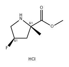 L-Proline, 4-fluoro-2-methyl-, methyl ester, hydrochloride (1:1), (4R)- Structure