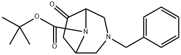 3,8-Diazabicyclo[3.2.1]octane-8-carboxylic acid, 6-oxo-3-(phenylmethyl)-, 1,1-dimethylethyl ester Structure