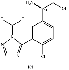 Benzeneethanol, β-amino-4-chloro-3-[1-(difluoromethyl)-1H-1,2,4-triazol-5-yl]-, hydrochloride (1:1), (βS)-,2306333-69-5,结构式