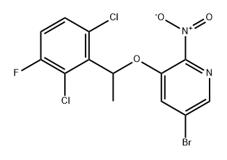 5-溴-3-[1-(2,6-二氯-3-氟苯基)-乙氧基]-2-硝基吡啶 结构式