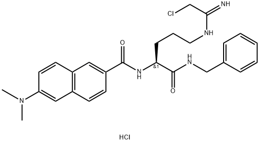 N-[(1S)-4-[(2-chloro-1-iminoethyl)amino]-1-[[(phenylmethyl)amino]carbonyl]butyl]-6-(dimethylamino)-2-naphthalenecarboxamide,monohydrochloride|YW3-56 (HYDROCHLORIDE) (TECHNICAL GRADE)
