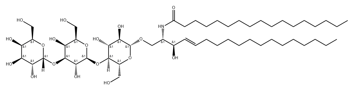 Heptadecanamide, N-[(1S,2R,3E)-1-[[(O-α-D-galactopyranosyl-(1→3)-O-β-D-galactopyranosyl-(1→4)-β-D-glucopyranosyl)oxy]methyl]-2-hydroxy-3-heptadecen-1-yl]- Structure