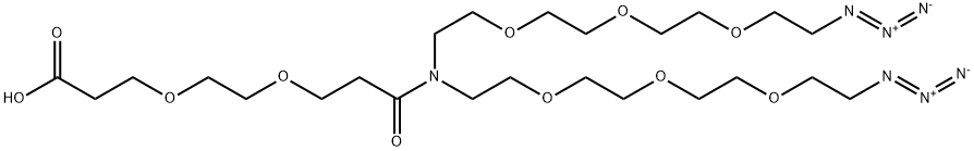 N-(Acid-PEG2)-N-bis(PEG3-azide),2320560-35-6,结构式