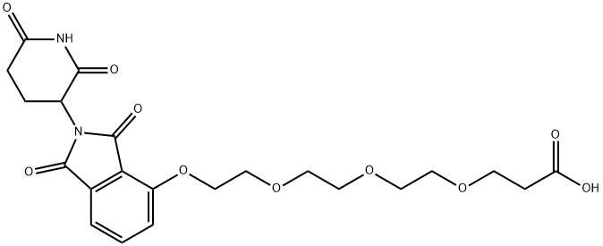 3-(2-(2-(2-((2-(2,6-dioxopiperidin-3-yl)-1,3-dioxoisoindolin-4-yl)oxy)ethoxy)ethoxy)ethoxy)propanoic acid Structure