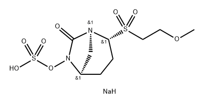 Sulfuric acid, mono[(1S,2R,5R)-2-[(2-methox yethyl)sulfonyl]-7-oxo-1,6-diazabicyclo[3.2.1] oct-6-yl] ester, sodium salt (1:1) Structure