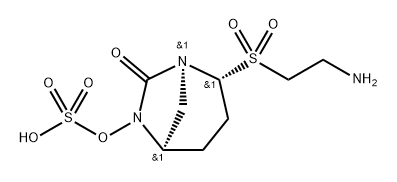 Sulfuric acid, mono[(1S,2R,5R)-2-[(2- aminoethyl)sulfonyl]-7-oxo-1,6-diazabicyclo [3.2.1]oct-6-yl] ester Structure