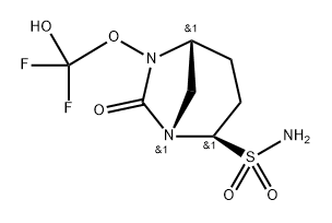 1 ,6-Diazabicyclo[3.2.1]octane-2-sulfonamide, 6-(difluorohydroxymethoxy)-7-oxo-, (1S,2R, 5R)-,2326469-43-4,结构式
