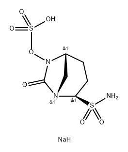Sulfuric acid, mono[(1S,2R,5R)-2-(aminosu lfonyl)-7-oxo-1,6-diazabicyclo[3.2.1]oct-6-yl] ester, sodium salt (1:1) Structure