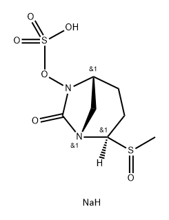 Sulfuric acid, mono[(1S,2R,5R)-2-[(R)-methyls ulfinyl]-7-oxo-1,6-diazabicyclo[3.2.1]oct-6-yl] ester, sodium salt (1:1) Structure