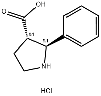 3-Pyrrolidinecarboxylic acid, 2-phenyl-, hydrochloride (1:1), (2S,3S)- Struktur