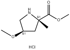L-Proline, 4-methoxy-2-methyl-, methyl ester, hydrochloride (1:1), (4R)- Structure