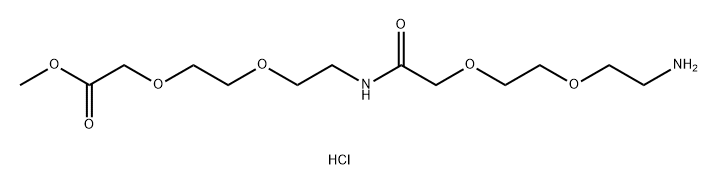 3,6,12,15-Tetraoxa-9-azaheptadecanoic acid, 17-amino-10-oxo-, methyl ester, hydrochloride (1:1) Struktur