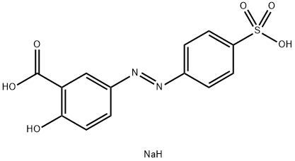 Benzoic acid, 2-hydroxy-5-[2-(4-sulfophenyl)diazenyl]-, sodium salt (1:1) Struktur