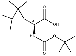(S)-2-((叔丁氧羰基)氨基)-2-(2,2,3,3-四甲基环丙基)乙酸 结构式