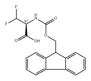 (S)-2-((((9H-fluoren-9-yl)methoxy)carbonyl)amino)-3,3-difluoropropanoic acid 结构式