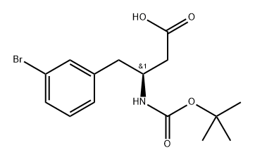 (S)-4-(3-溴苯基)-3-((叔丁氧羰基)氨基)丁酸, 2349976-20-9, 结构式