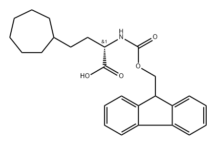 Cycloheptanebutanoic acid, α-[[(9H-fluoren-9-ylmethoxy)carbonyl]amino]-, (αS)- Structure